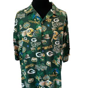 Green Bay Packers XL Mens Shirt NFL Football Hawaiian Aloha Short Sleeve